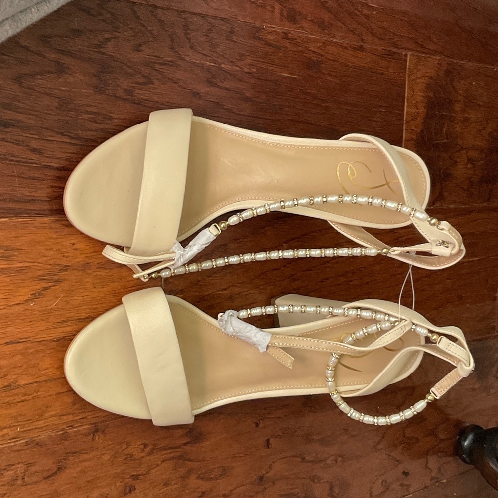 Sam Edelman Cream Beaded Sandals